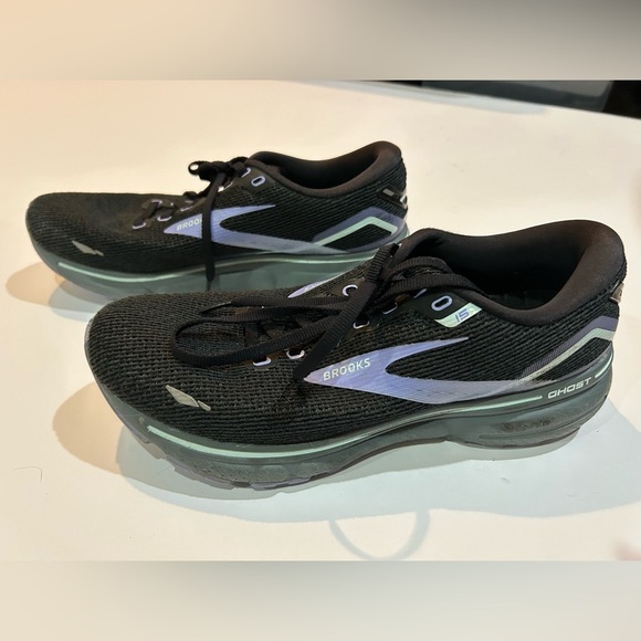 Brooks Shoes - Brooks Ghost 15 Women's 10B Black Purple 1203801B011 Running Sneaker Shoes